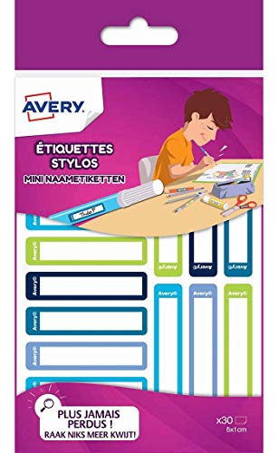AVERY RESMI30Gs étiquettes stylos 50x10 mm adhésives bleu vert pour marquage
