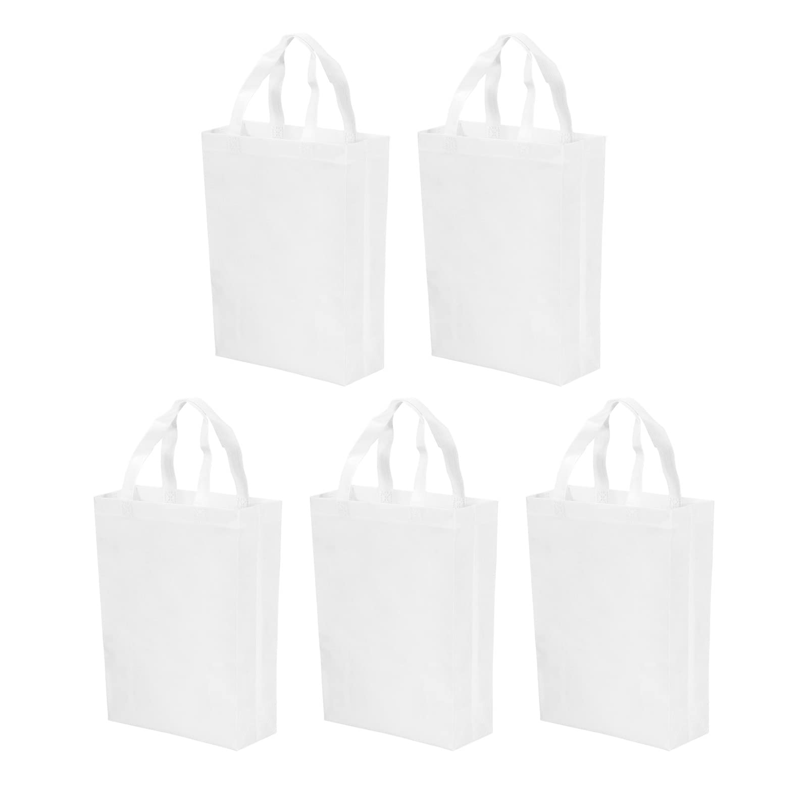 YOKIVE 10 Pack Reusable Gift Bag, DIY Blank Non-Woven Tote Bags, Great for Arts Crafts Grocery(White, 36 x 25cm)