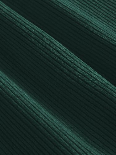 ZAFUL Men's Corduroy Shirts Solid Color 2025 Fall Half Button Long Sleeves Polo Shirt Casual Work Collared Shirt with Pocket 7