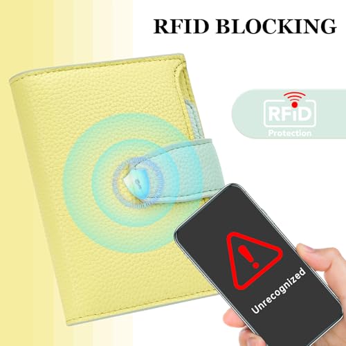 Image of Airkit Small Wallet Women RFID Blocking Soft Leather Bifold Compact Card Holder Wallet for Women with Zipper Coin Pocket 4 ID Window