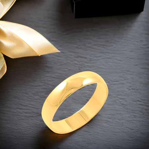 Classic 5mm Solid 10K or 14K White or Yellow Gold Classic Traditional Plain High Polished Wedding Band for Men (Ring Sizes 7-14)3