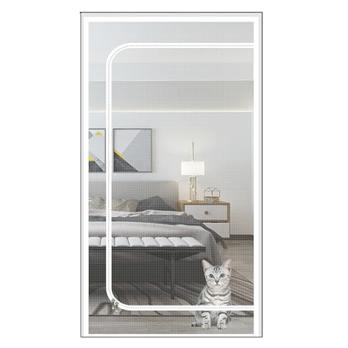 Custom Size Door Curtains, Anti-Tearing Mosquito Door Net, Mosquito Screen Insect Mesh for Keep Insects Out, Fly Door Screen Fly Net Mesh for Living Room Window (Custom Size,Custom Position)