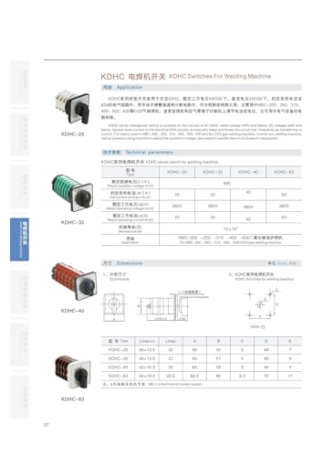Interruptor de levas giratorio de 10 posiciones KDHC-32/6 selector 6 polos 32A 4