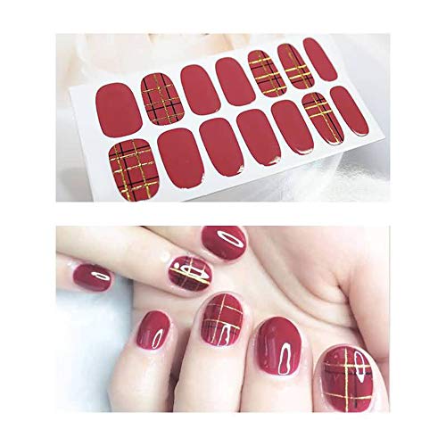 KINLOU Nagelfolie Selbstklebende - Nagelaufkleber Nail Art Aufkleber DIY Nagelspitzen, 1 Blatt 14pcs Nagelkunst… – Bild 3