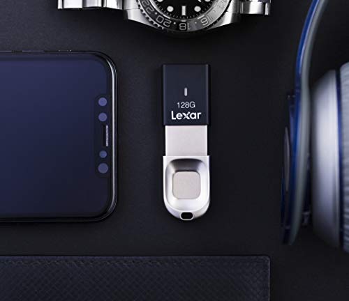 Lexar JumpDrive Huella Dactilar F35 Memoria USB 32GB USB 3.0, Pendrive Hasta 150 MB/s de Lectura, Unidad de Flash para PC, Laptop, Datos, Foto, Video (Incompatible con Mac OS) (LJDF35-32GBEU)