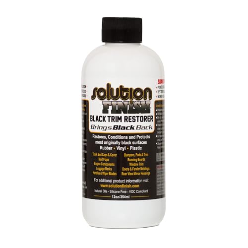 Solution Finish - Black Plastic & Vinyl Trim Restorer - Use for Car and Truck...