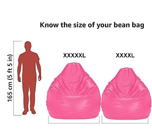 Image of Casa Copenhagen Premium Leather Bean Bag Chair, Filled with Beans | Capacity: Upto 7 Ft Height, 200 KG Weight | 5XL | Robotic Pink