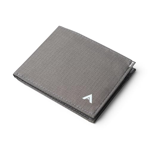 Image of Allett Nylon Front Pocket ID Wallet, Charcoal Grey | Vegan Front Pocket Bifold | Made With Moisture Wicking Nylon | Holds Up + /- 12 Cards