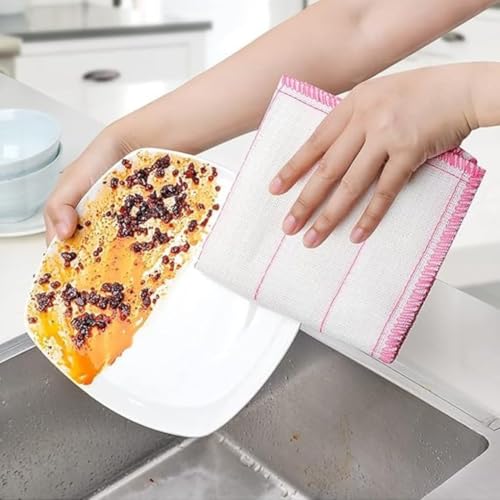Image of Super Absorbent Bamboo Cleaning Cloths - 27x27CM-1 Pack with 3 PCS- Reusable Eco-Friendly Towels for Kitchen, Bathroom, and Home Surfaces