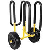 【M-Shape SUP Transport Cart】 Stand Up Paddle Board Carrier with 10" Flat-Free Tires, Aluminum Surfboard Trolley for 2 Boards up to 150LBS, No-Tool Assembly Beach Cart for Sand Gravel Grass