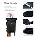 Rolltop Backpack for Men Women, Lightweight,PU Waterproof Bag Laptop Backpack Fits 16 inch Laptop Large Capacity Adjustable 23L for Travel Sports Work University Camping School Season,Black
