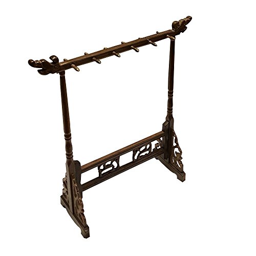 THY COLLECTIBLE Rosewood 12 Pin Calligraphy Sumi Drawing Brush Pen Hanger Rack Wenge Penholder