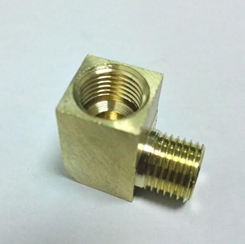 Pipe Fitting 1/8 NPT Male to M8 M8X1 M8X1.0 Female Gauge Adapter 90 Elbow