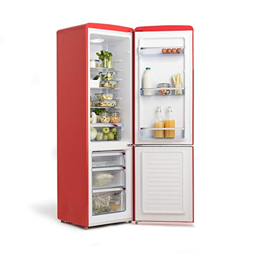 CREATEFRIDGE-STYLANCEFrigorifico-Combi-244L-RojoDiseno-y-estilo-Retro-Vintage