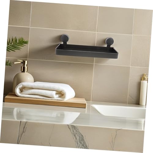 Étagère murale de salle de bain sans perçage avec support stable en verre - 3