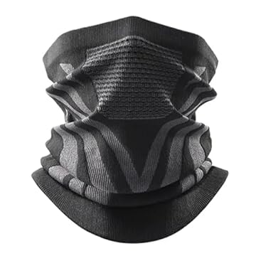 Bandana Blaclava Máscara, Moto,Paintball,Airsoft, Ciclismo, Multiuso Frio Intenso lã (Preto/Chumbo)