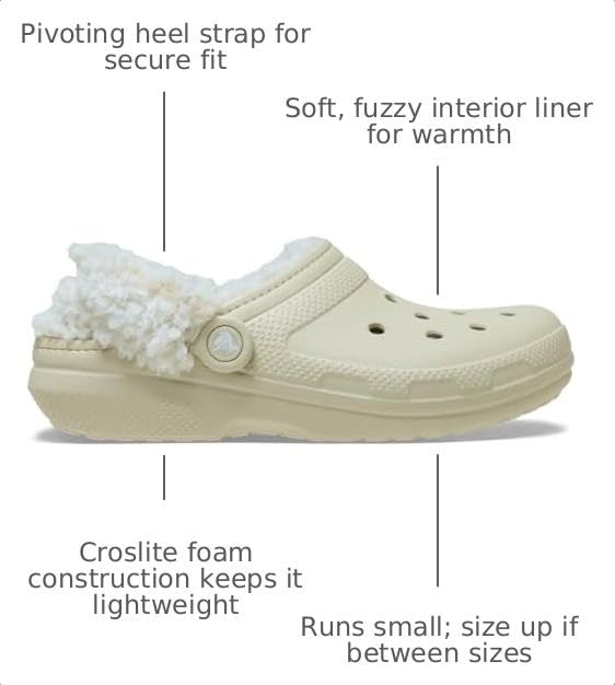 Image of Crocs Unisex-Adult Classic Fleece Lined Clogs, Fuzzy Slippers for Women and Men