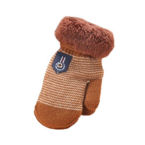 Preisvergleich Produktbild LuckyGirls Warme Handschuhe Baby Mädchen Jungen verdicken heiße Gestrickte Fäustlinge (Schwarz)