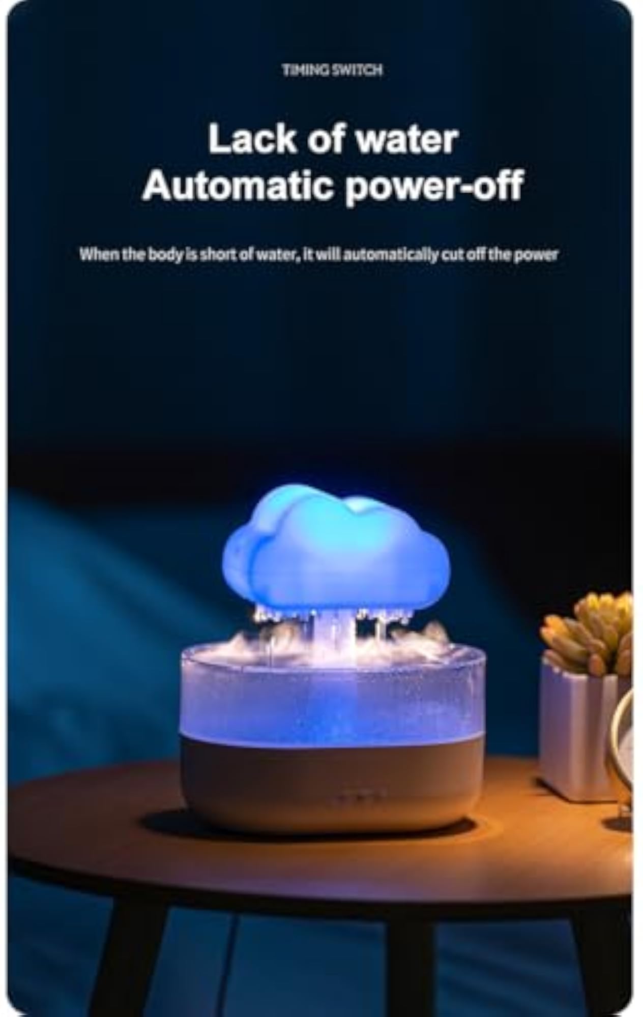 Rain Cloud Humidifier with LED Night Light