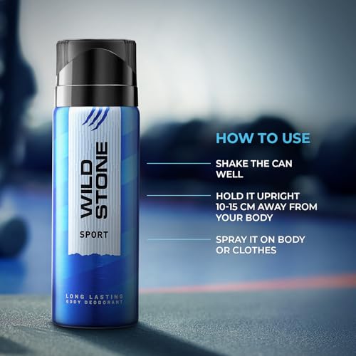 Image of Wild Stone Sport Deodorant for Men, Pack of 2 (200ml Each) | Best Gym Deodorant | Perfect for Active Lifestyle | Everyday Body Spray for Men