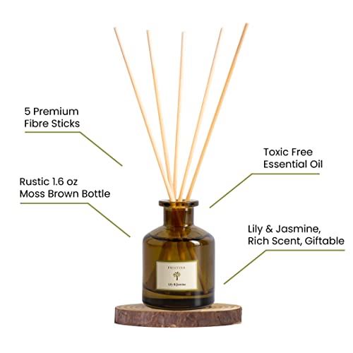 Pristine Reed Diffusers For Home | Lily & Jasmine Fragrance Diffuser | Aromatherapy Scented Oil Diffuser Sticks | Reed Diffuser Set | Scented Sticks Diffusers #TOP3
