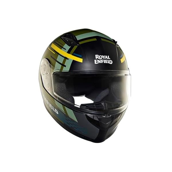 Royal Enfield ISI Certified Lightwing Full Face Riding Helmet Array Olive (XL) 62 Cm-with High Impact Grade Thermoplastic & High Density Head EPS Liner for Superior Impact Protection and Durability