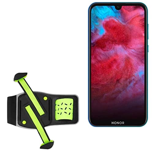 BoxWave Holster Compatible with Honor Play 3e - FlexSport Armband, Adjustable Armband for Workout and Running - Stark Green
