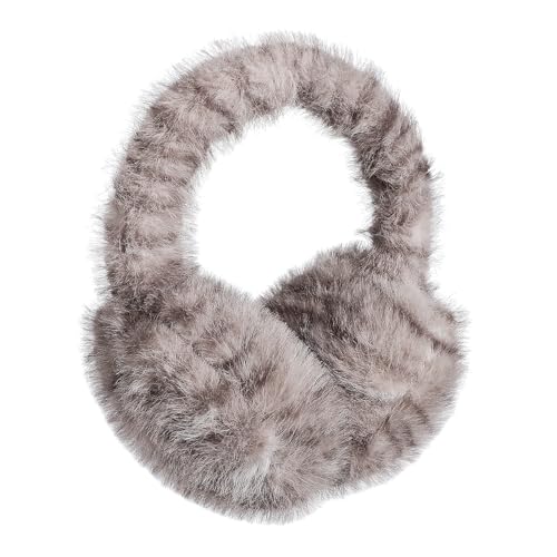 Cat Pattern Kids Ear Muffs for Women Girls Faux Fur Cute Furry Ear Warmers Boys Winter Foldable Ear Covers for Cold Weather