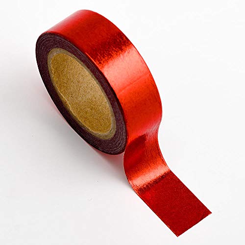 Italian Options Red Foil Adhesive Washi Tape (15mm x 10 Metre)