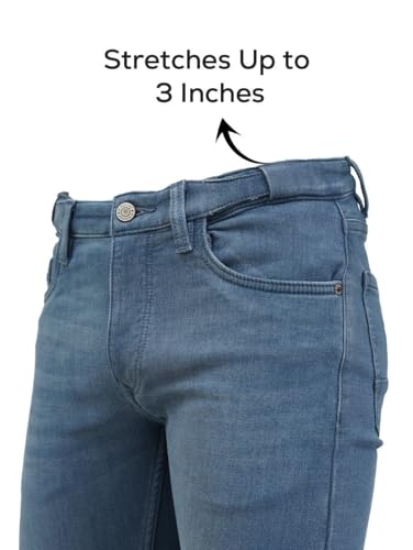 Image of Minus One Slim Fit Stretchable Mid Rise Jeans for Men | Mens Denim Cotton Pants | Stylish Ankle Length Jean