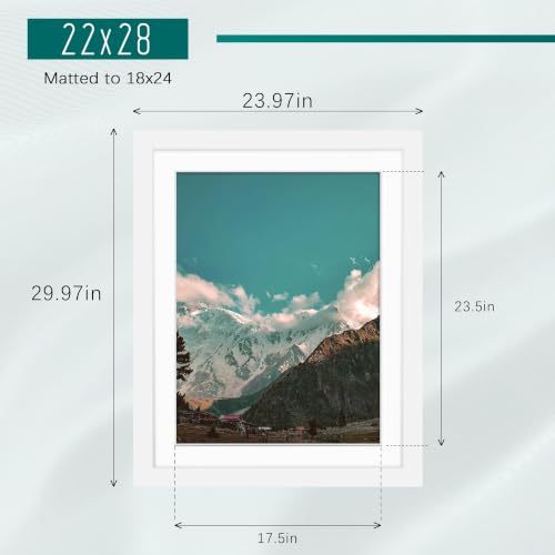 Image of Picrit 22x28 White Poster Frame, Picture Frame for Wall, 3 Pack
