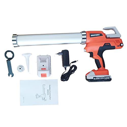 SUDEG Pistolet à cartouche, Pistolet à calfeutrer sans Fil, Pistolet À Calfeutrer Électrique Batterie Li-lon 21V,7200N pour les Professionnels, Idéale pour lapplication de Silicone/Colle de Montage Cover