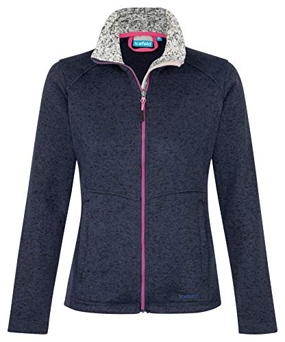 icefeld Veste polaire pour femme, gris chiné ou bleu marine chiné, bleu, M