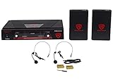 Rockville RWM1203VS VHF Wireless Dual Headset Microphone Mic System