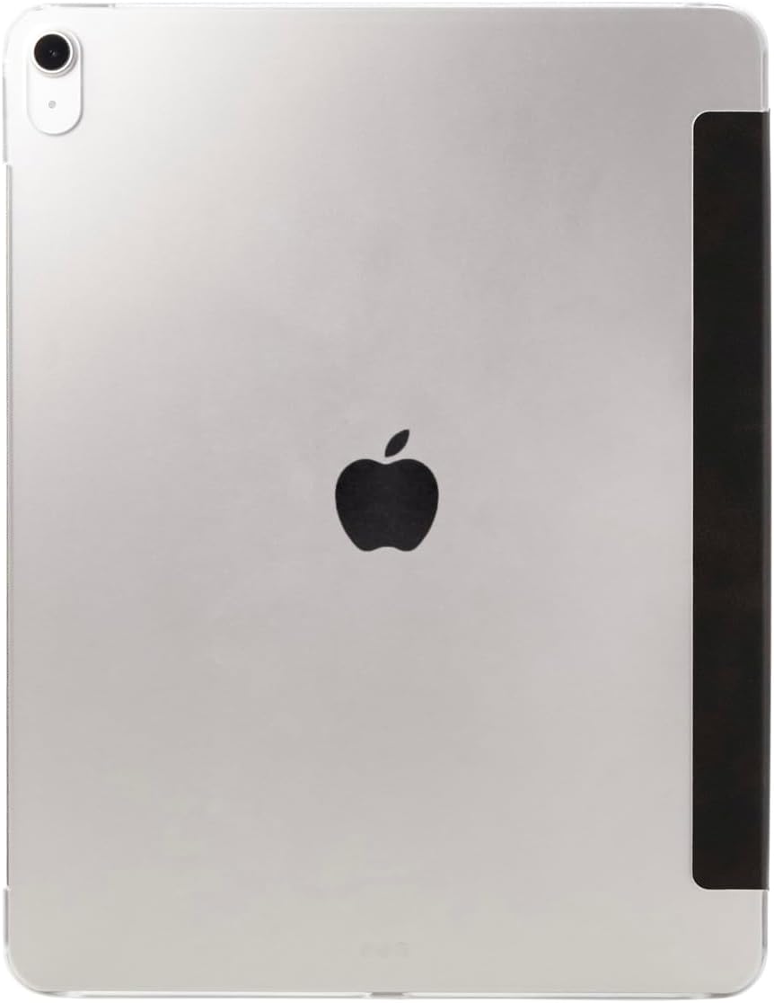 Elecom TB-A24XWVBK iPad Air 13 Inch (M2) 2024 Model Case, Clear Back, 2 Adjustable Stand Angles, Sleep Mode, Soft Leather Scratch, Stain Resistant, Black