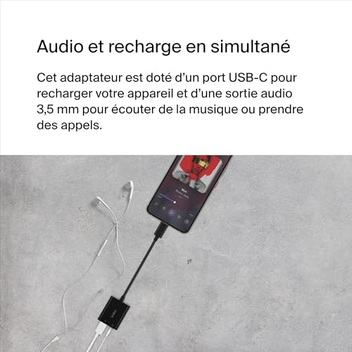 Adaptateur RockStar USB-C 3,5 mm : résout la panne de batterie durant l'écoute - 2