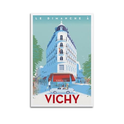 Toile vintage Vichy HAYZE 50 x 75 cm : impression artistique de prestige