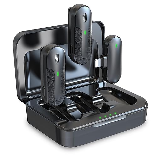 LSR LORESO Wireless Lavalier Microphone Set for iPhone and iPad for Vlogging, Podcasting, YouTube and Interview Audio Video Recording with Clip-On Lapel Mics