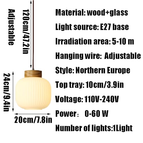 Lámpara colgante de cristal nórdica E27 con forma de farol para techo 7