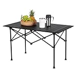 Relaxdays Campingtisch, Faltbarer Beistelltisch, HBT 55 x 95 x 53 cm, Camping & Picknick, Klapptisch Stahl, schwarz