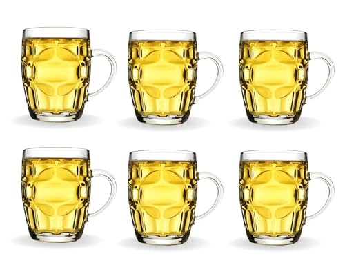 Kit de 6 Canecas de Vidro de 300ml Comporta Latinha De 269ml Serve Para Presente Bebidas Cerveja Cho
