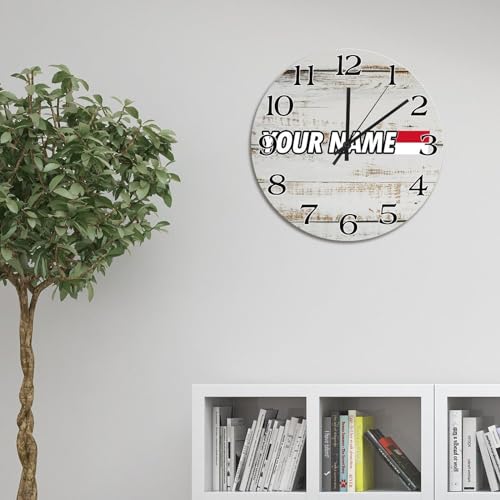 Horloge murale Indonésie en bois de 30 cm silencieuse pour salon - 5