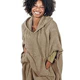 Bedsure Oversized Wearable Fleece Blanket Hoodie with Pocket for Women - One Size Fits All, Light Brown