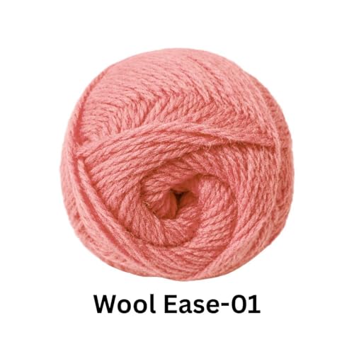 Image of VCR Peach Pink Wool Ease Yarn, 100 Grams Hank, 260 Meters Length, 100% Wool Ball for Crochet and Knitting, Suitable for Mufflers, Scarves & cowls Pack of 1