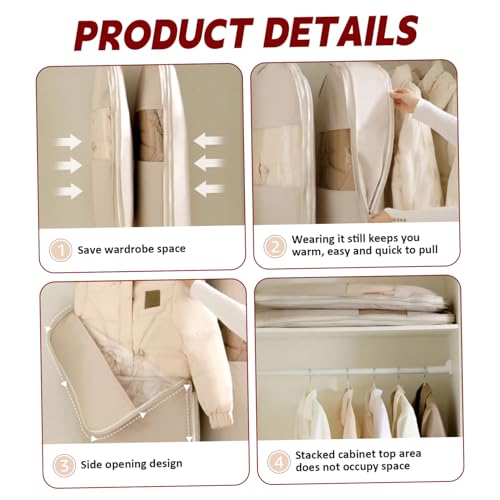 Space Saving Hanging Garment Bag with Self Compression Zipper, 35x23x6" Compression Garment Bags with Visible Window, Protects Clothes from Wrinkles for WardrobeSpace Saving Hanging Bag3