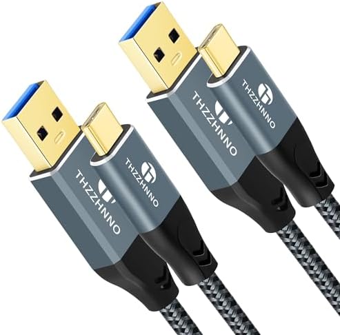 USB A to USB C Cable 10FT 2Pack, USB 3.1 USB 3.2 Gen2 10Gbps Data Transfer Cord for Samsung Galaxy/iPhone 15/MacBook Pro/iPad Pro
