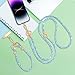 Crystal Phone Strap Crossbody and Wrist Lanyard, Anti Theft Layered & Wrist Strap Cell Phone Neck for Women (Blue)