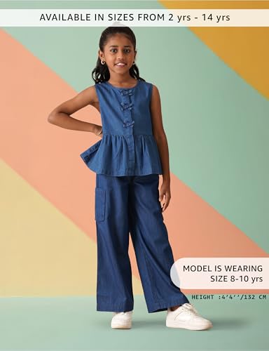 Image of Amazon Brand - Symbol Girl's Lightweight Denim Loose Pants