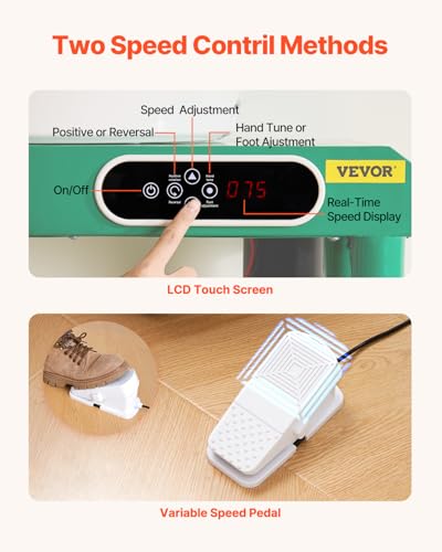 Image of VEVOR Pottery Wheel, 10IN LCD Touch Screen Pottery Wheel Forming Machine, 350W Electric DIY Clay Sculpting Tools with Foot Pedal, Detachable ABS Basin for Adults and Beginners Art Craft