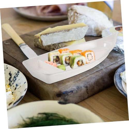 Bandeja para sushi melamina forma barco estilo japonés miniatura 7